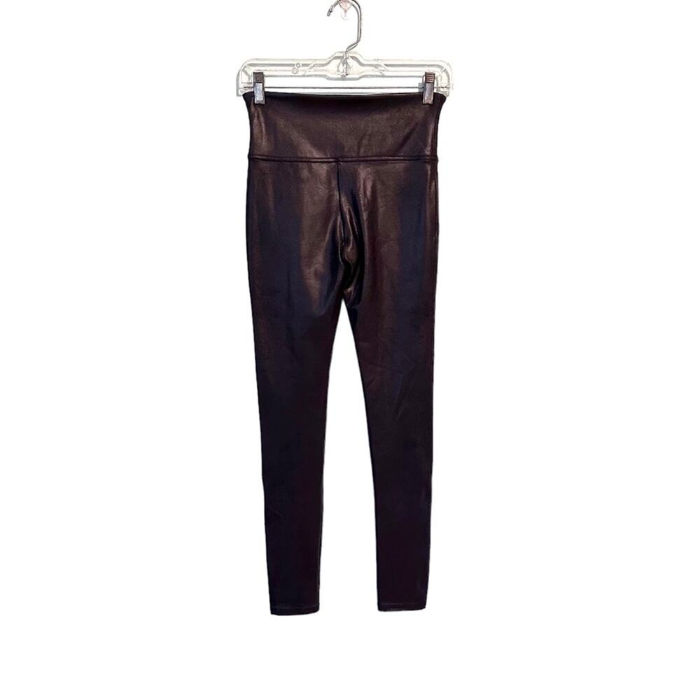 SPANX Faux Leather Leggings Black Size Medium Style 2437 Glam